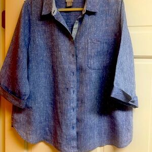 Chicos size 3 or xl linen no iron